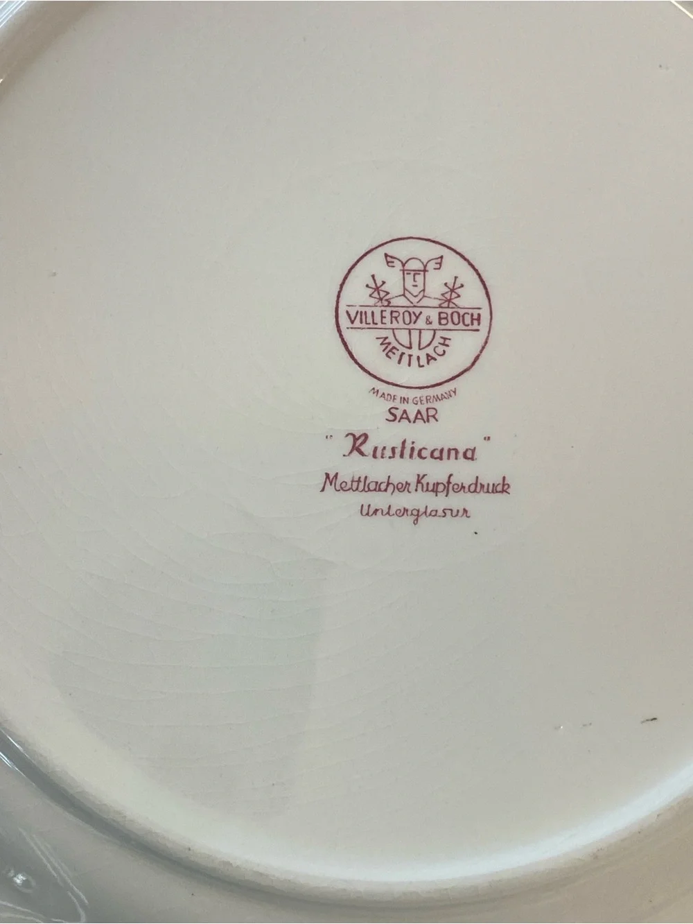Villeroy & Boch SAAR Rusticana Dinner Plate Set Red Mettlacher Germany